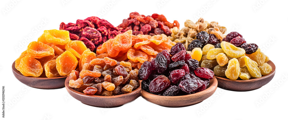 Obraz premium Dried fruit display on a transparent background. isolated background.