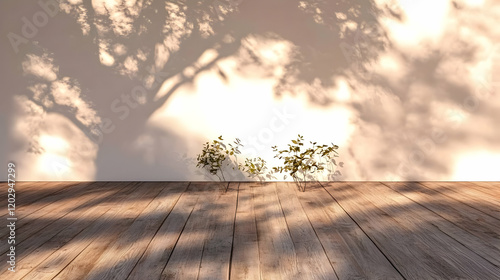Empty room with wooden floo...