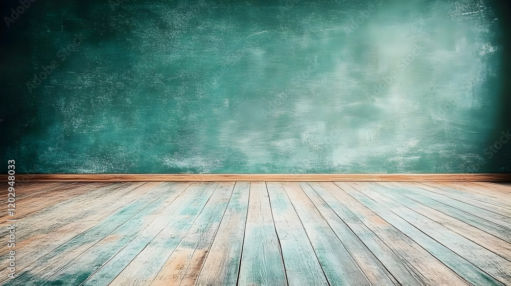 custom made wallpaper toronto digitalEmpty Room with Grunge Green Wall and Wooden Floor Creates a Vintage Background