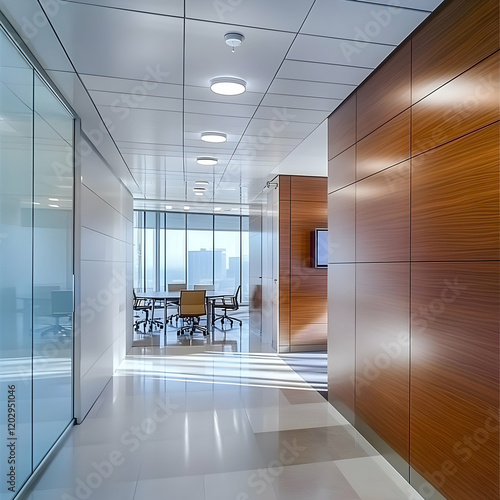 Modern Office Hallway Shows...