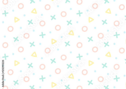 かわいい図形のパターンのベクターイラスト02