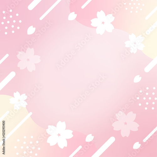 春の桜の花のバナー背景ベクターイラスト01