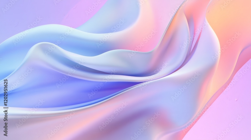 Obraz premium A soft, flowing fabric design with pastel colors creating a serene and abstract backdrop.
