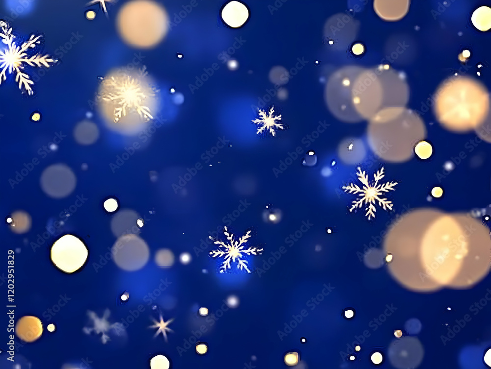 Abstract Blue Winter Background with Snowflakes Abstract Blue Winter Background with Snowflakes