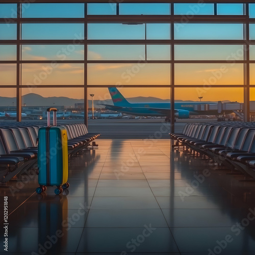 Lone Suitcase Stands in Emp...