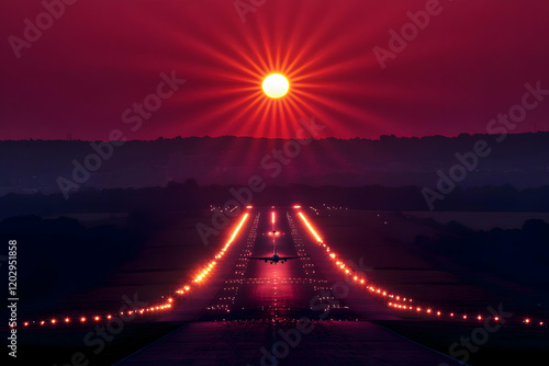 Airplane Landing on Illumin...
