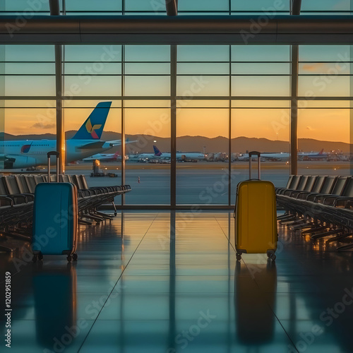 Luggage awaits departure in...