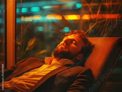 Businessman Sleeps Peaceful...