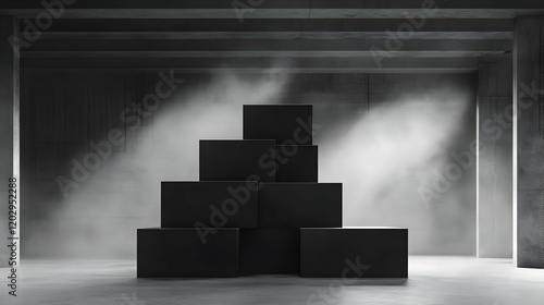 Black Cubes Pyramid Display...