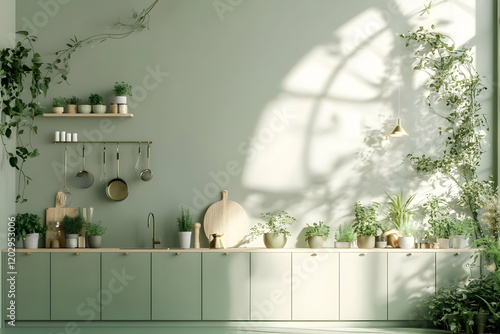 Modern Green Kitchen Interi...