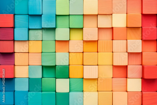 Colorful Wooden Cubes Form ...