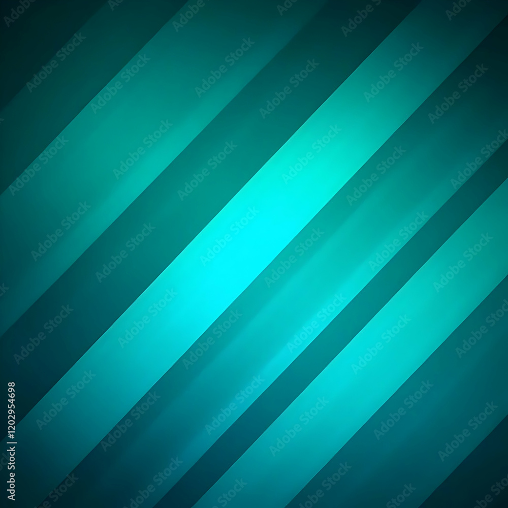 Obraz premium Abstract teal diagonal stripes background creates modern and vibrant feel, perfect for presentations.