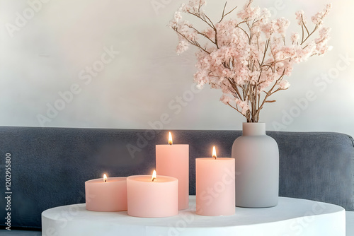 Pink Candles and Dried Flow...