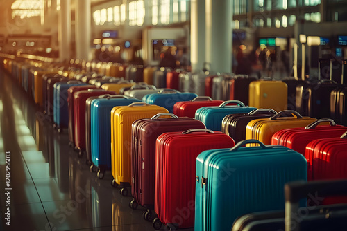 Colorful Suitcases Lined Up...