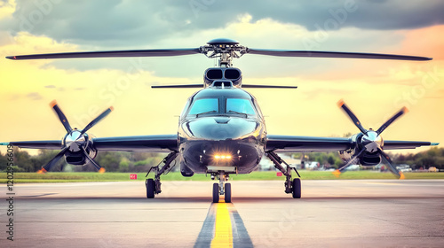 Sleek Aircraft Stands on Ru...