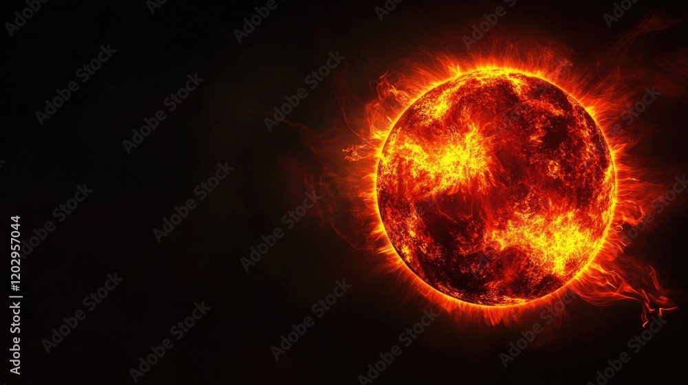 Orange Sun in Dark Sky Orange Sun in Dark Sky