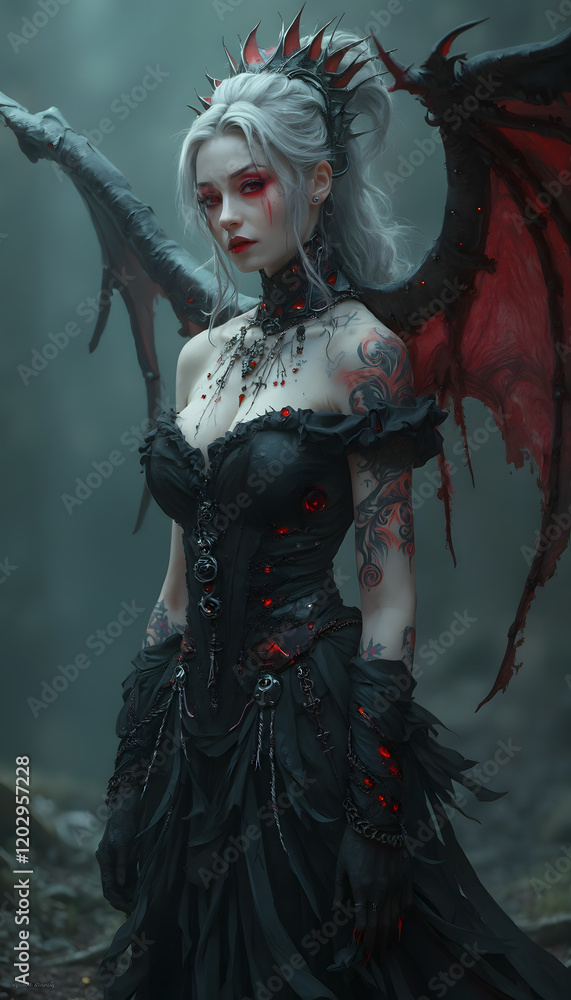 Fototapeta premium portrait of a woman in a dress