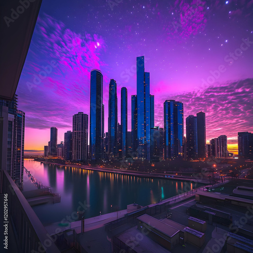 Cityscape Reflects on River...