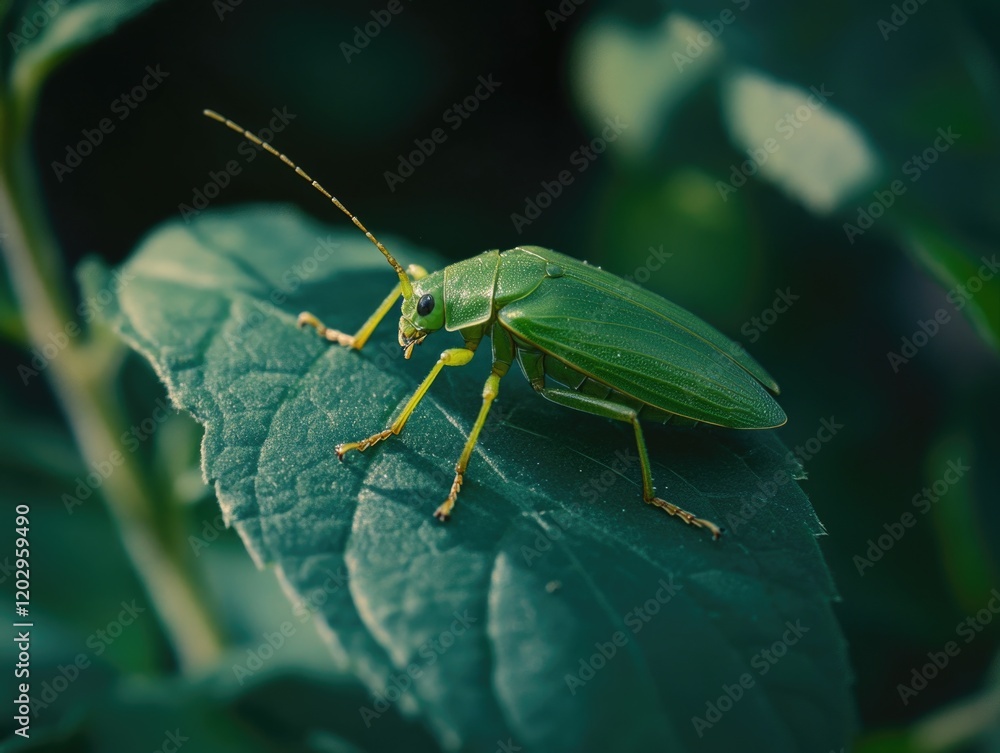 Green insect on leaf Green insect on leaf