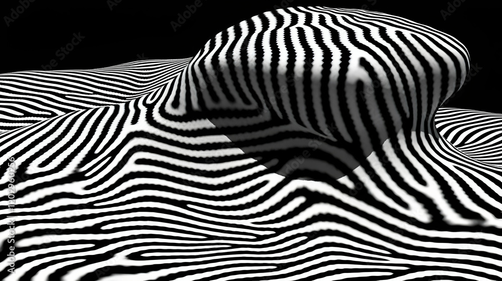 Abstract 3D Zebra Stripes Background Abstract 3D Zebra Stripes Background