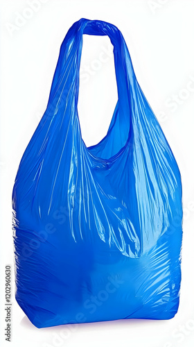 Blue Plastic Bag Stands Upr...