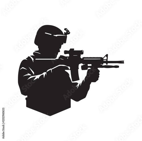 Soldier silhouette vector illustration