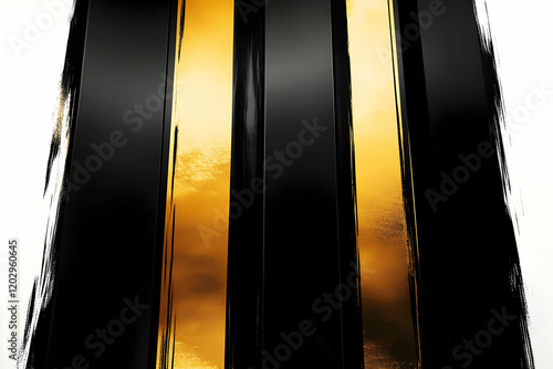 Abstract Black and Gold Bac...