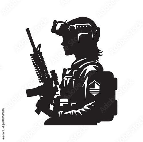 Soldier silhouette vector illustration