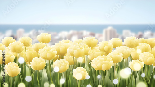 Yellow Tulips Bloom Beautif...