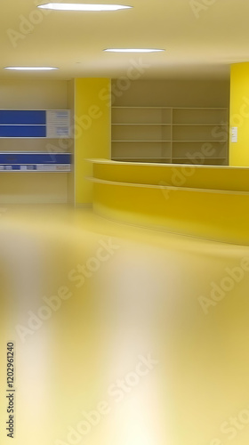 Empty Yellow Reception Area...