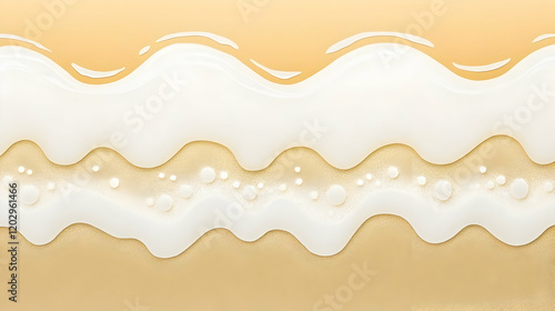 Wavy White Cream with Bubbl...