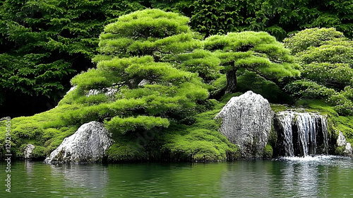 Serene Japanese Garden Flou...
