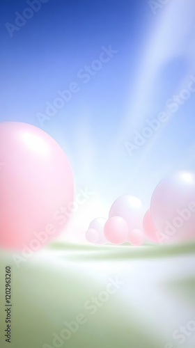 Pink and White Bubbles Floa...