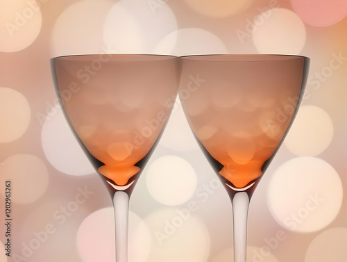Two Elegant Empty Wine Glas...