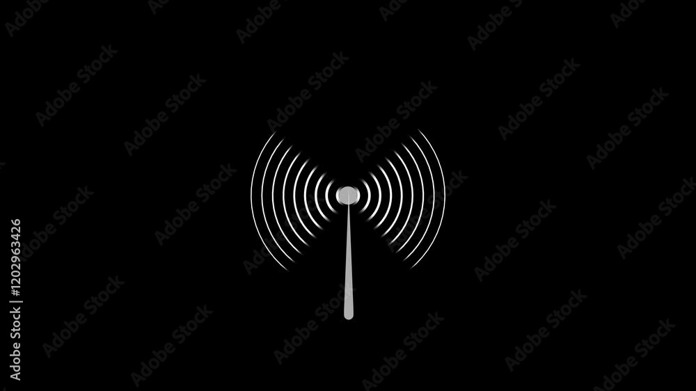 Radio icon Wi fi signal icon black background animation video on the display, isolated on transparent background with alpha channel,,technology background. Radio waves background animation Radio icon Wi fi signal icon black background animation video on the display, isolated on transparent background with alpha channel,,technology background. Radio waves background animation