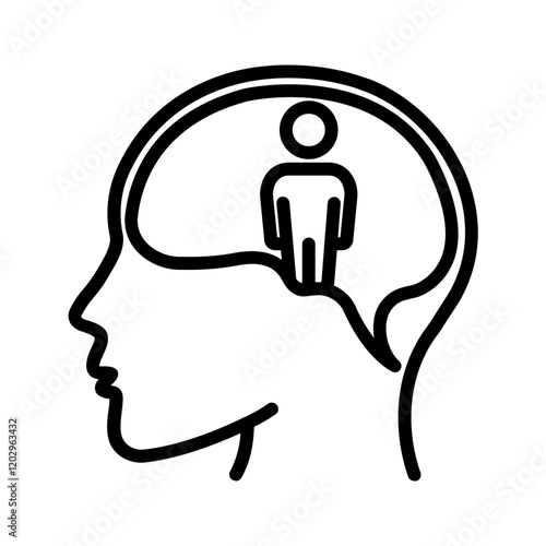 Vector black line for Schizophrenia