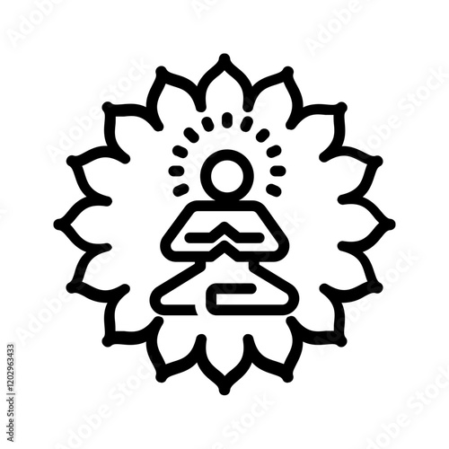 Vector black line for Spiritual well being