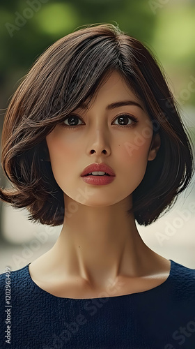 Young Woman with Bob Haircu...