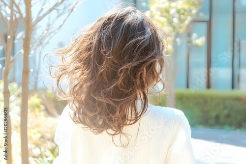Woman with brown hair weari...