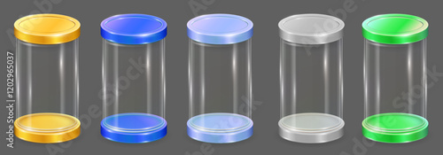 illustration transparent empty glass tube Close the lid