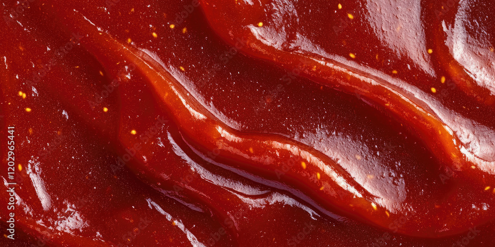 Obraz premium Vibrant Ketchup Swirl on a Crisp