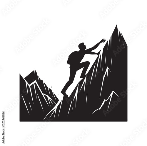 A man climbing mountain