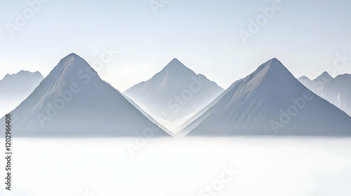 Majestic Mountain Peaks Ris...