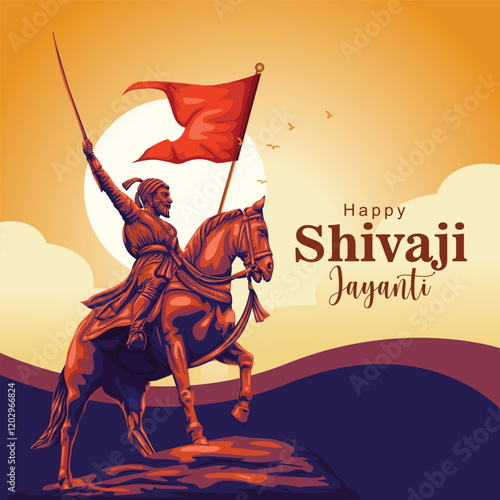 happy Shivaji Jayanti. abstract vector illustration day