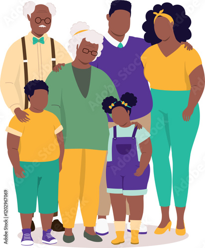 Multi-Generational Plus Size Family.