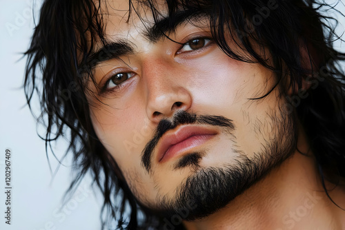 Portrait of a Man with Wet ...