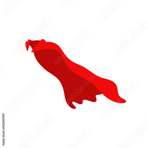 Red superhero cape. Red cloaks, uniform for man or woman. Apparel for carnival or festival