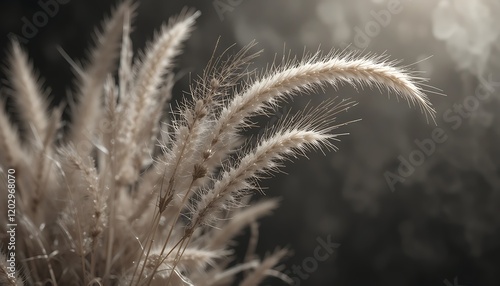 Delicate Feathery Grasses Swaying Gently in Soft Sunlight, Highlighting Natural Beauty in a Serene Outdoor Setting