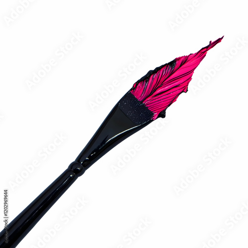 Pink Paintbrush with Black ...