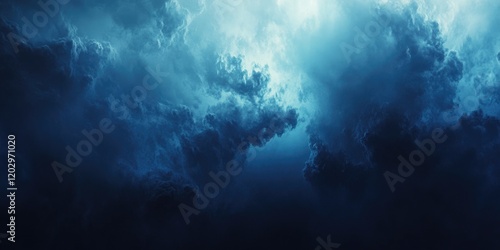 Wallpaper Mural Plane flying through cloudy blue sky Torontodigital.ca